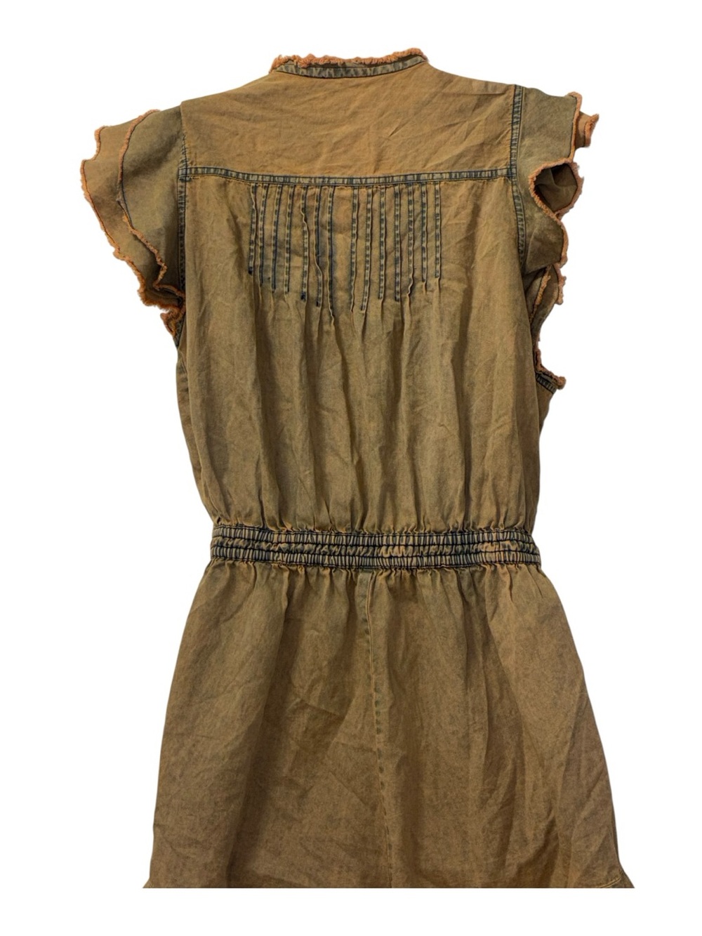 Free People Taupe Ruffle Romper - Picture 4 of 6